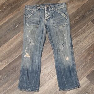 C.O.H. SIZE 32 DYLAN DROP RISE CROPPED JEANS